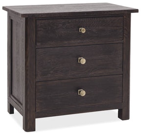 Driftwood Three-Drawer Nightstand Burnt Timber - Black by Hooker Furniture - View 1