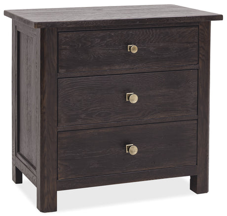 Driftwood Three-Drawer Nightstand Burnt Timber - Black by Hooker Furniture - View 1