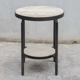 Dauntless Side Table Travertine - Black / Beige by Uttermost - View 3