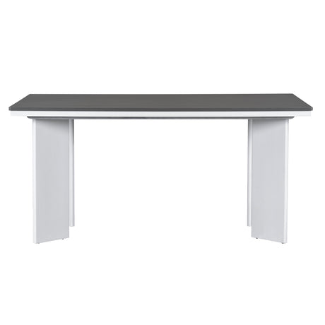 TOPMAX Modern 7-Piece Dining Table Set with 6 Upholstered Dining Chairs, Dark Gray+White - sold by Home Elegance USA