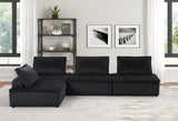 Anna Black Velvet 4 Pc Sectional Sofa - B061S00697 - Home Elegance USA - 1