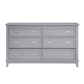 Gray Finish Dresser with 6 Drawers Wooden Modern Bedroom Furniture 1pc