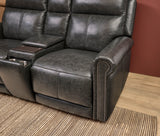 Alexander Power Reclining Loveseat With Console, Power Headrest & Lumbar - Weathered Stone Gray | Flexsteel