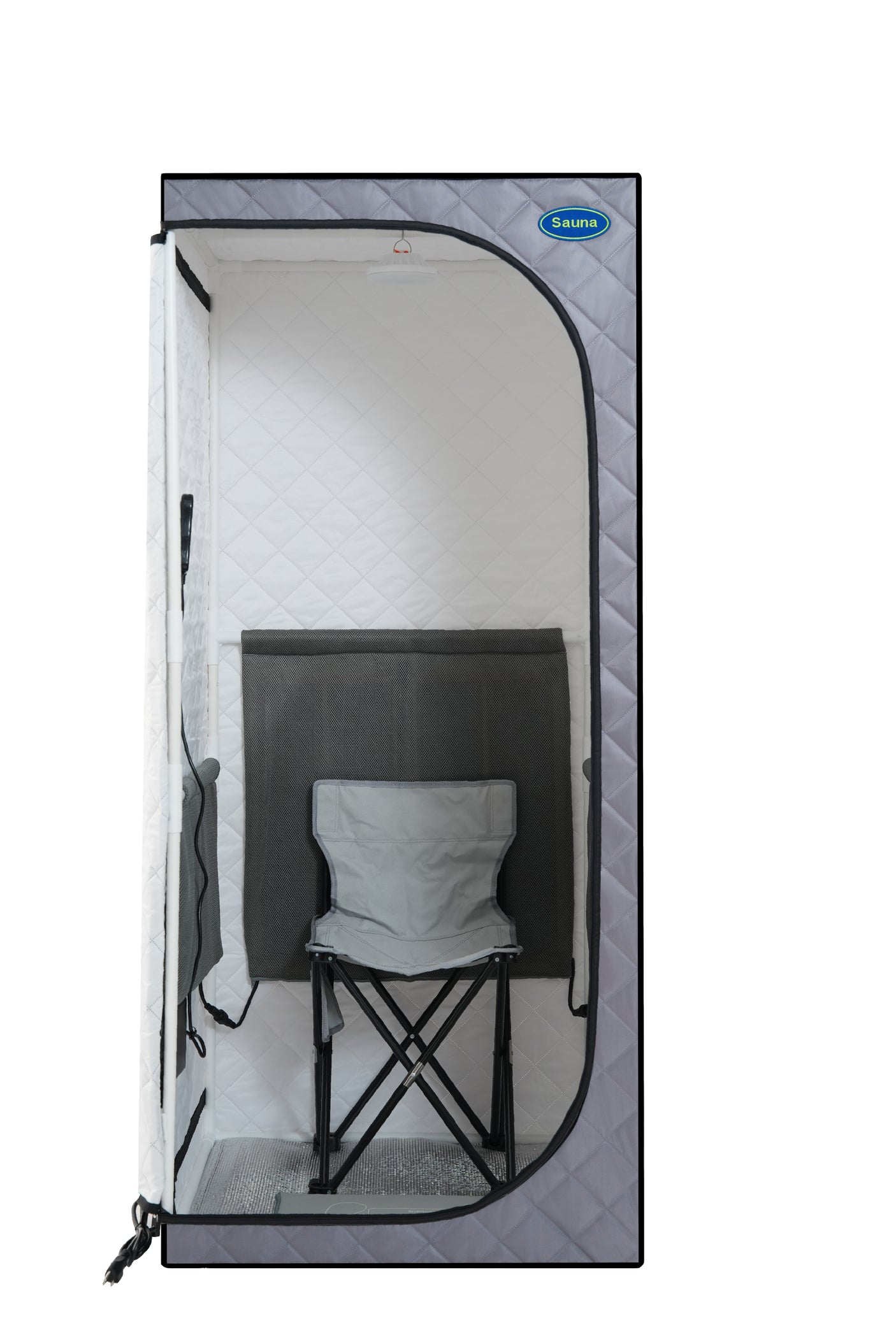 Portable Full Size Grey Infrared Sauna tent–Personal Home Spa, with Infrared Panels, Heating Foot Pad, Controller, Foldable Chair ,Reading light. Easy to Install. Fast heating, with FCC Certification - Home Elegance USA