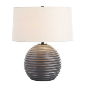Chelsom Ribbed Table Lamp - Gray by Uttermost - View 1