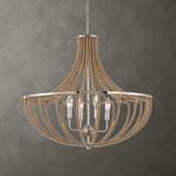 Lovelock 4 Light Rope Empire Chandelier - Light Brown by Uttermost - View 2