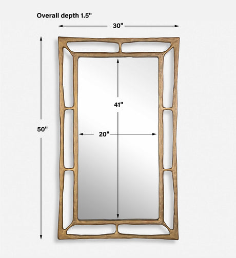 Felix Rectangle Mirror Brass - Bronze by Uttermost - View 7