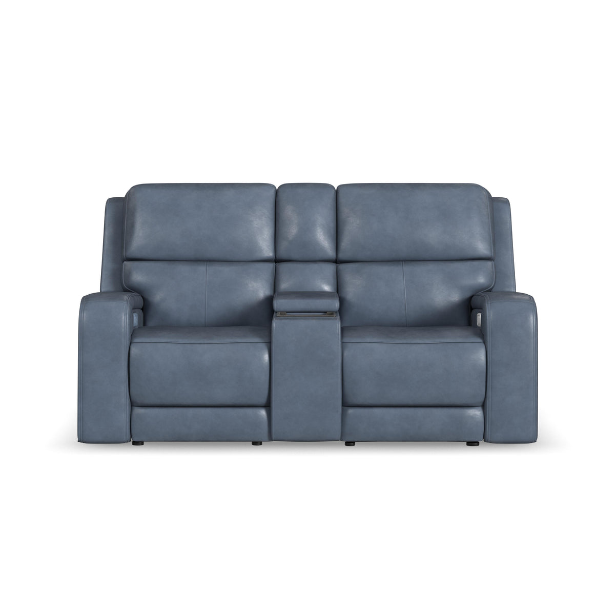 Oasis Power Reclining Loveseat With Console, Power Headrests, Lumbar, Heat & Massage - Storm | Flexsteel