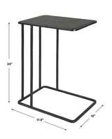 Cavern Stone & Iron Accent Table - Black by Uttermost - View 9