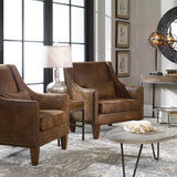 Clay Leather Armchair - Dark Brown by Uttermost - View 7