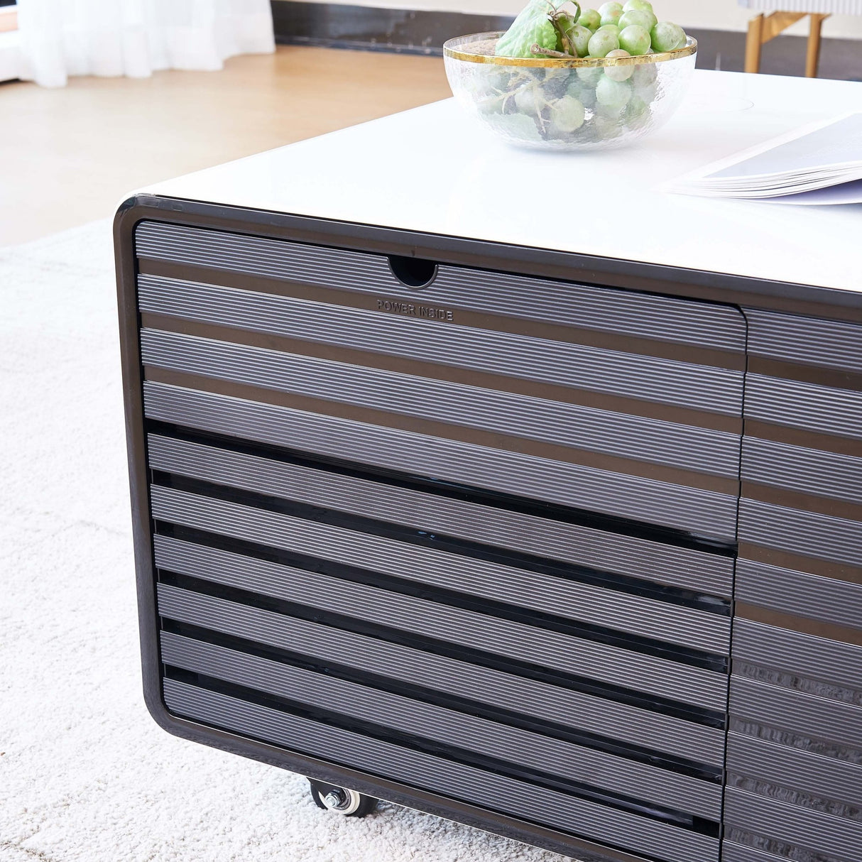 Smart Table Fridge, Multifunctional Coffee Table with Cooler and Frozen - Home Elegance USA