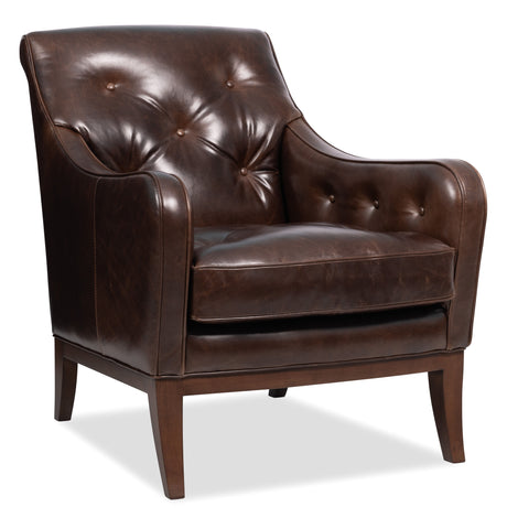 Belvedere Tufted Lounge Chair - Dark Brown by Hooker Furniture - View 2