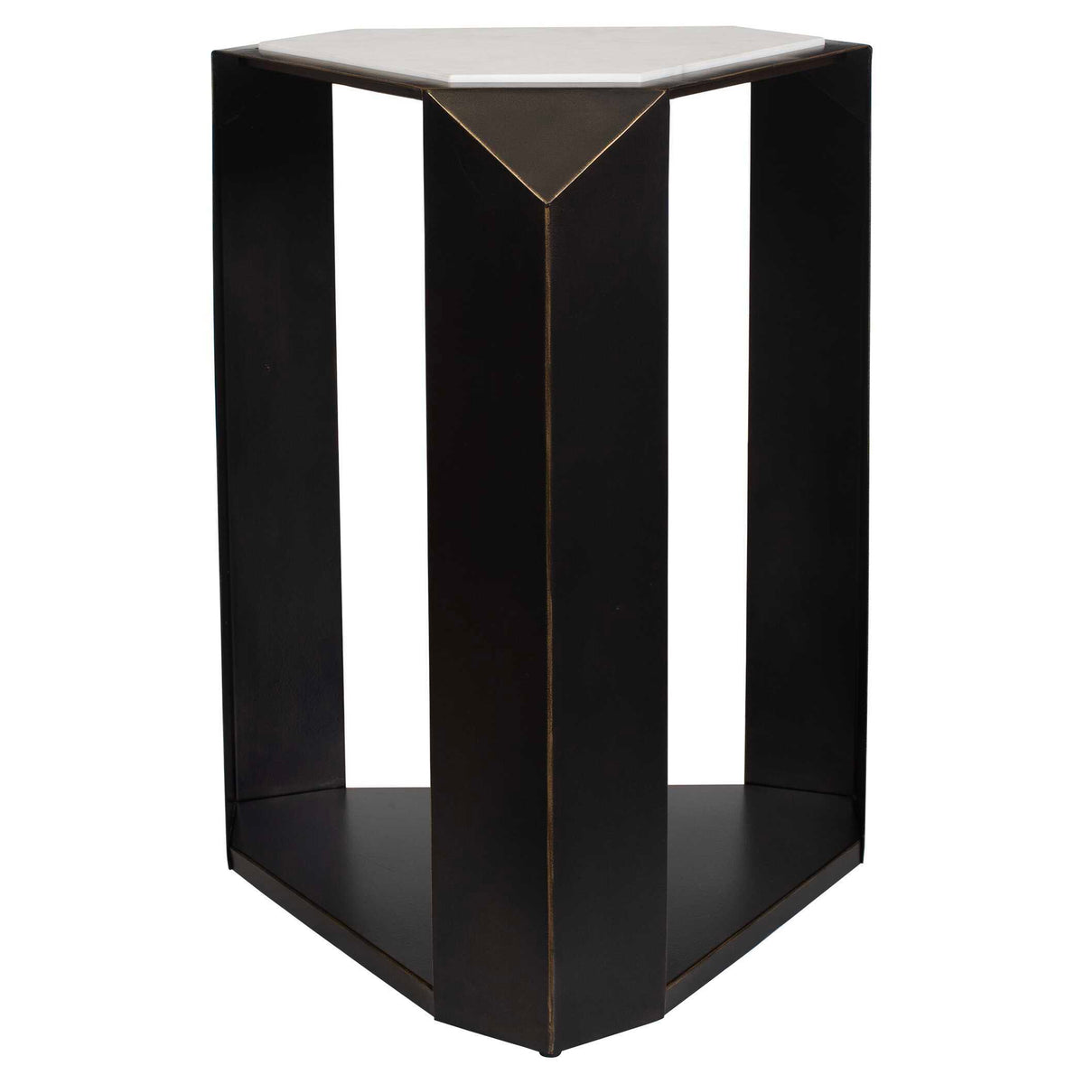 Keenan Geometric Accent Table - Bronze / White by Uttermost - View 5