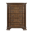 Elegant Design Traditional Storage Chest with 5x Drawers Dark Brown Finish Wooden Formal Bedroom Furniture 1pc