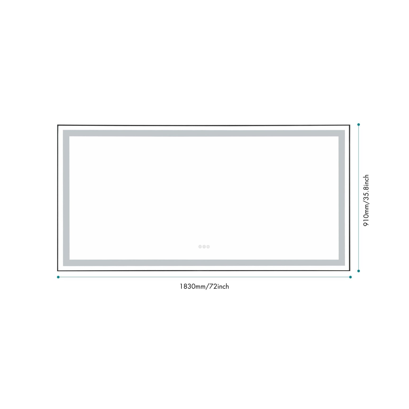 72 in. W x 36 in. H Black Framed LED Single Bathroom Vanity Mirror in Polished Crystal Bathroom Vanity LED Mirror with 3 Color Lights Mirror for Bathroom Wall Smart Lighted Vanity Mirror - W1272122068 - image - 15