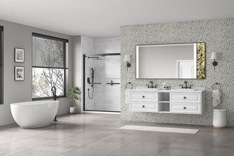 72*23*21in Wall Hung Doulble Sink Bath Vanity Cabinet Only in Bathroom Vanities without Tops - W1272107576 - image - 5