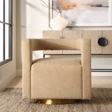 Grounded Modern Swivel Chair - Light Brown by Uttermost - View 3