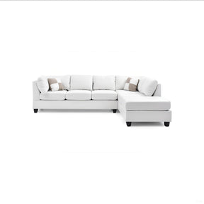 Malone G647B-SC Sectional Sofa with Pocketed Coil and Foam Seating, White PU, 111x78x34 inches - sold by Home Elegance USA