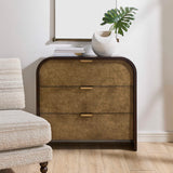 Byrams 3 Drawer Oak Chest Brown / Gold / Woodtone - Dark Brown by Uttermost - View 2
