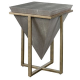Bertrand Shagreen Accent Table Dark Gray & Gold - Dark Gray / Gold by Uttermost - View 3