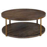 Palisade Round Wood Coffee Table - Dark Brown by Uttermost - View 1