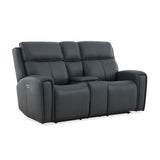 Warren Power Reclining Loveseat With Console, Power Headrest & Lumbar - Black | Flexsteel