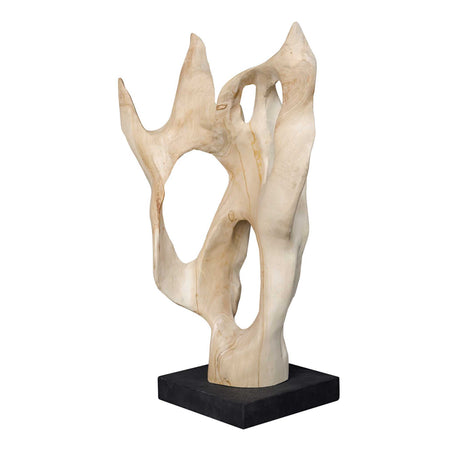 Hollow Form Indoor-Outdoor Teak Sculpture Woodtone - Beige by Uttermost - View 3