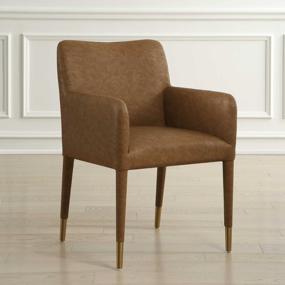 Conifer Dining Armchair Camel - Dark Brown by Uttermost - View 3