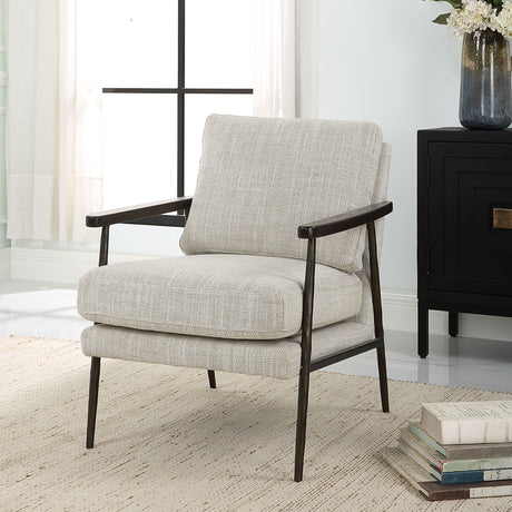 Sebastian Cast Iron Accent Chair - Gray by Uttermost - View 2