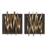 Crosshatch Metal Wall Decor (Set of 2) - Dark Brown / Bronze by Uttermost - View 1