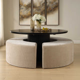 Khai Rounded Plush Dining Bench - Light Brown by Uttermost - View 2