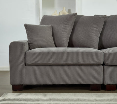 Modular Sectional Sofa,5 Seater Oversized Convertible L & U Shaped Couch, Corduroy Fabric - sold by Home Elegance USA