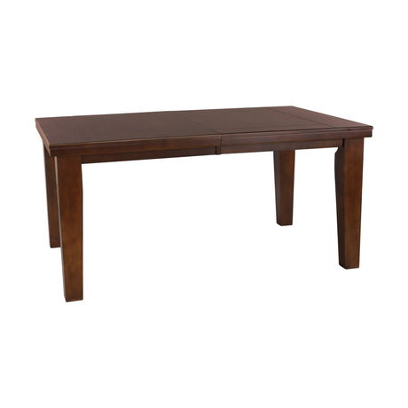 Dark Oak Finish Rectangular 1pc Dining Table with Self - Storing Extension Leaf Wooden Simple Dining Furniture | Home Elegance USA