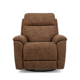 Refined Transitional Fabric Power Swivel Gliding Recliner With Power Headrest & Lumbar | Flexsteel