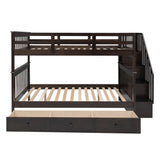 Stairway Full-Over-Full Bunk Bed with Drawer, Storage and Guard Rail for Bedroom, Espresso (OLD SKU: LT100310AAP) - sold by Home Elegance USA