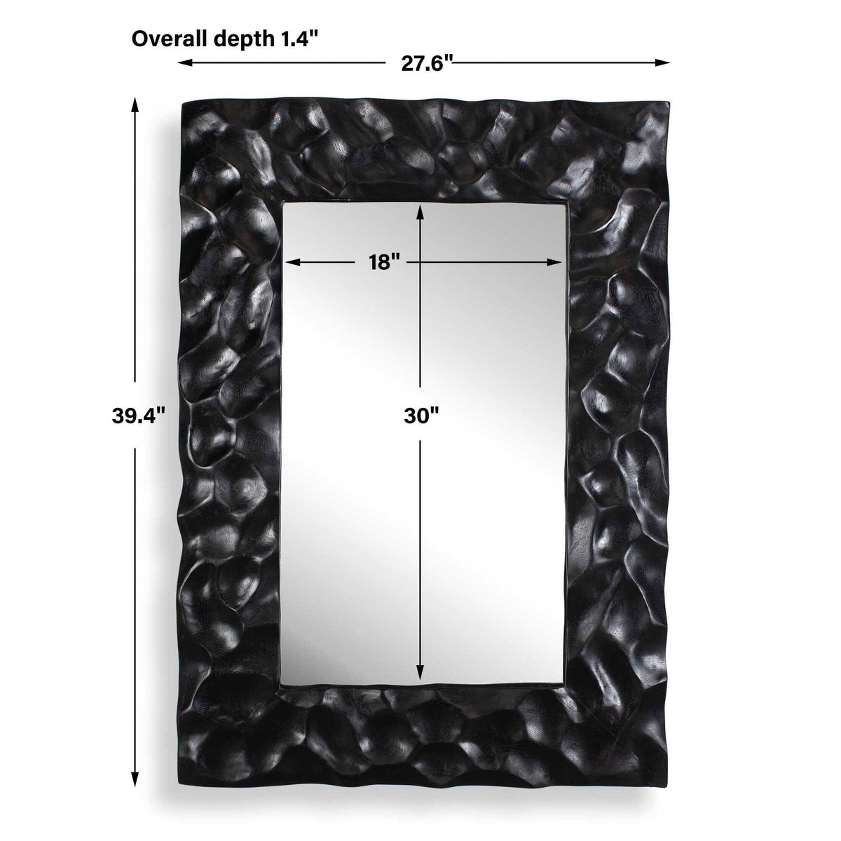 Malosi Carved Mirror - Black by Uttermost - View 6
