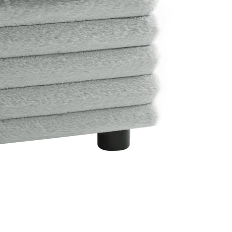 Jenny 6-Piece Modular Sectional in Ultra Plush Gray Polyester Cord-Like Fabric - sold by Home Elegance USA