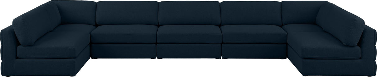 Beckham - Modular Sectional 7 Piece - Navy - Fabric | Home Elegance USA