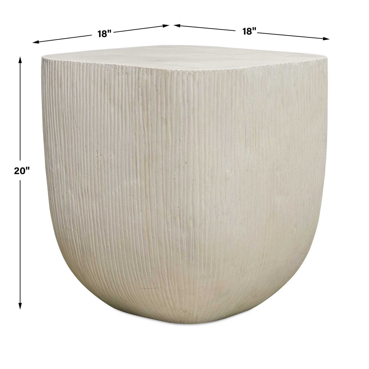 Alma Concrete Outdoor Side Table - White by Uttermost - View 8
