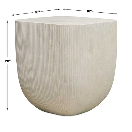 Alma Concrete Outdoor Side Table - White by Uttermost - View 8