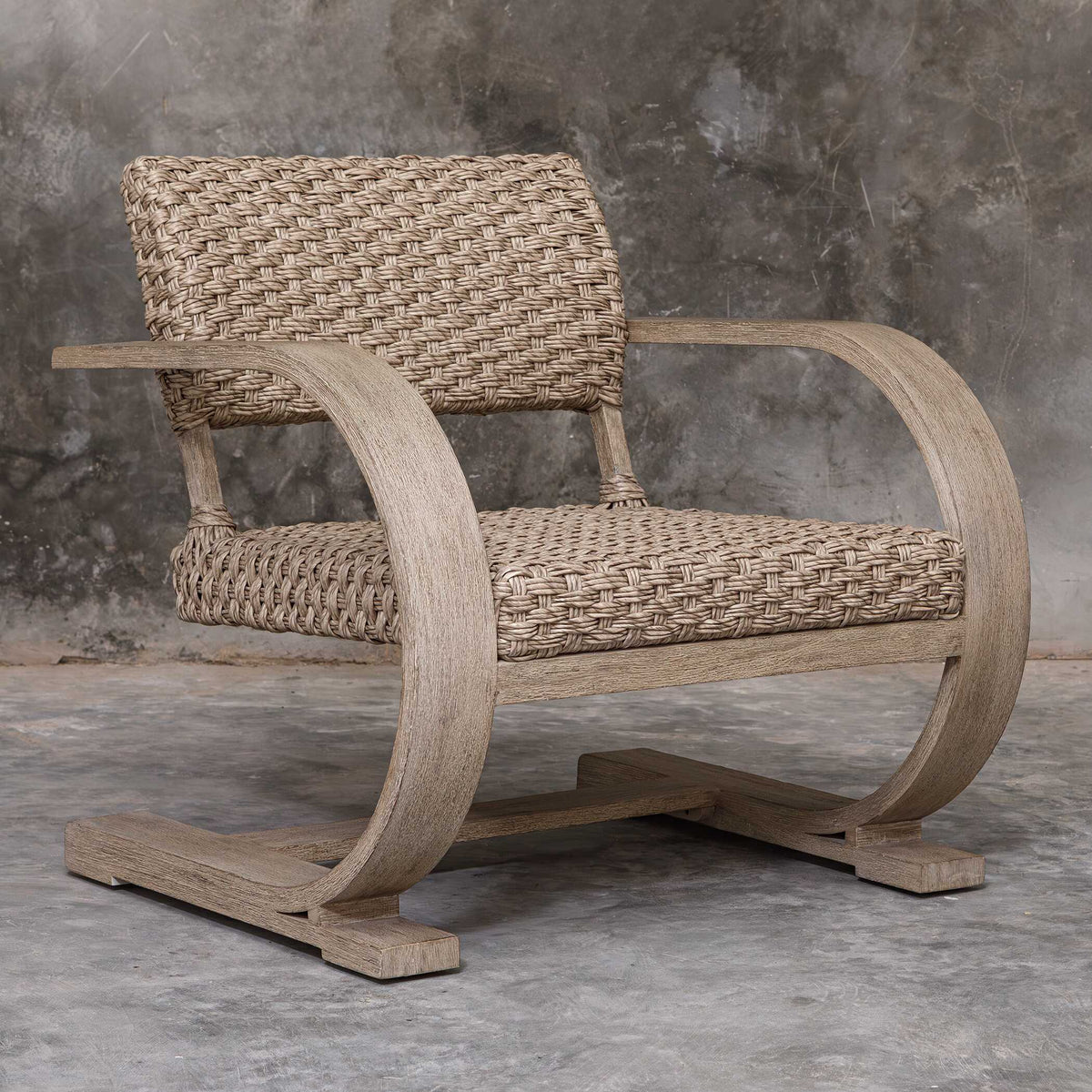 Rehema Outdoor Wicker Lounge Chair - Gray by Uttermost - View 2