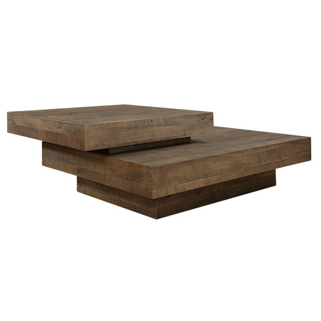 Rustic Planes Modern Coffee Table - Dark Brown by Uttermost - View 8