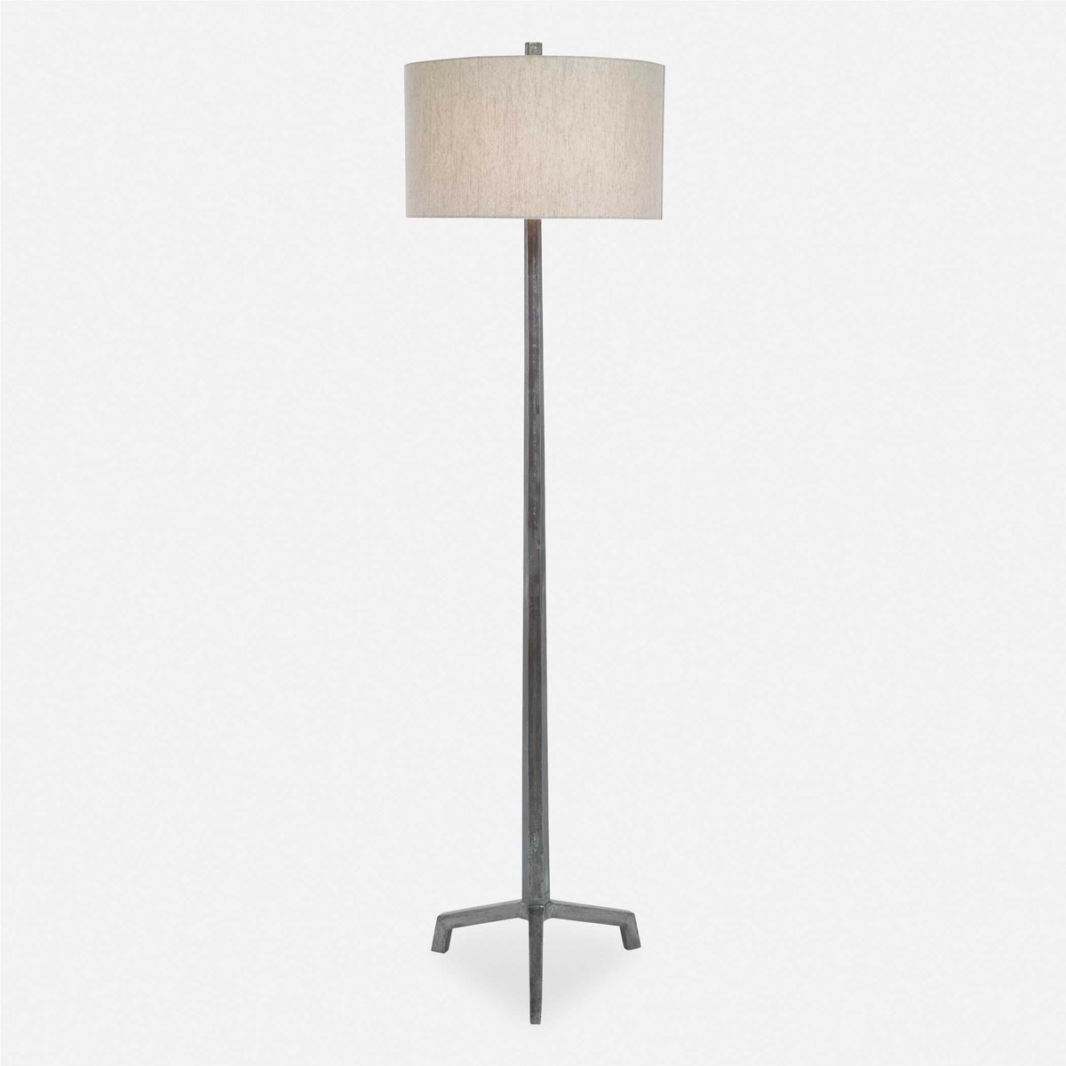 Ivor Cast Iron Floor Lamp Dark Gray - Black / Beige by Uttermost - View 1