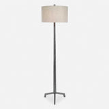 Ivor Cast Iron Floor Lamp Dark Gray - Black / Beige by Uttermost - View 1