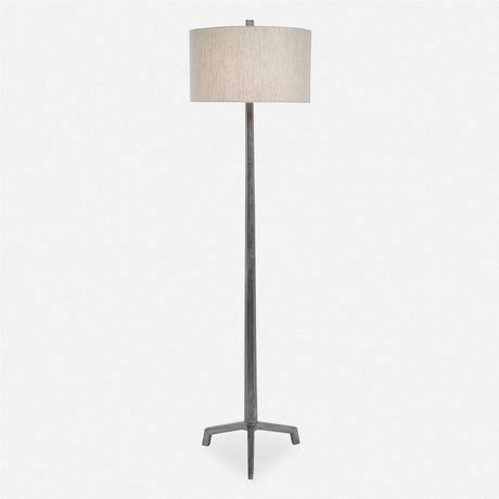 Ivor Cast Iron Floor Lamp Dark Gray - Black / Beige by Uttermost - View 1
