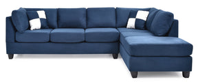 Malone G630B-SC Sectional (Without Ottoman) , NAVY BLUE - sold by Home Elegance USA