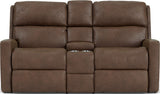 Catalina Transitional Fabric Reclining Loveseat With Console | Flexsteel