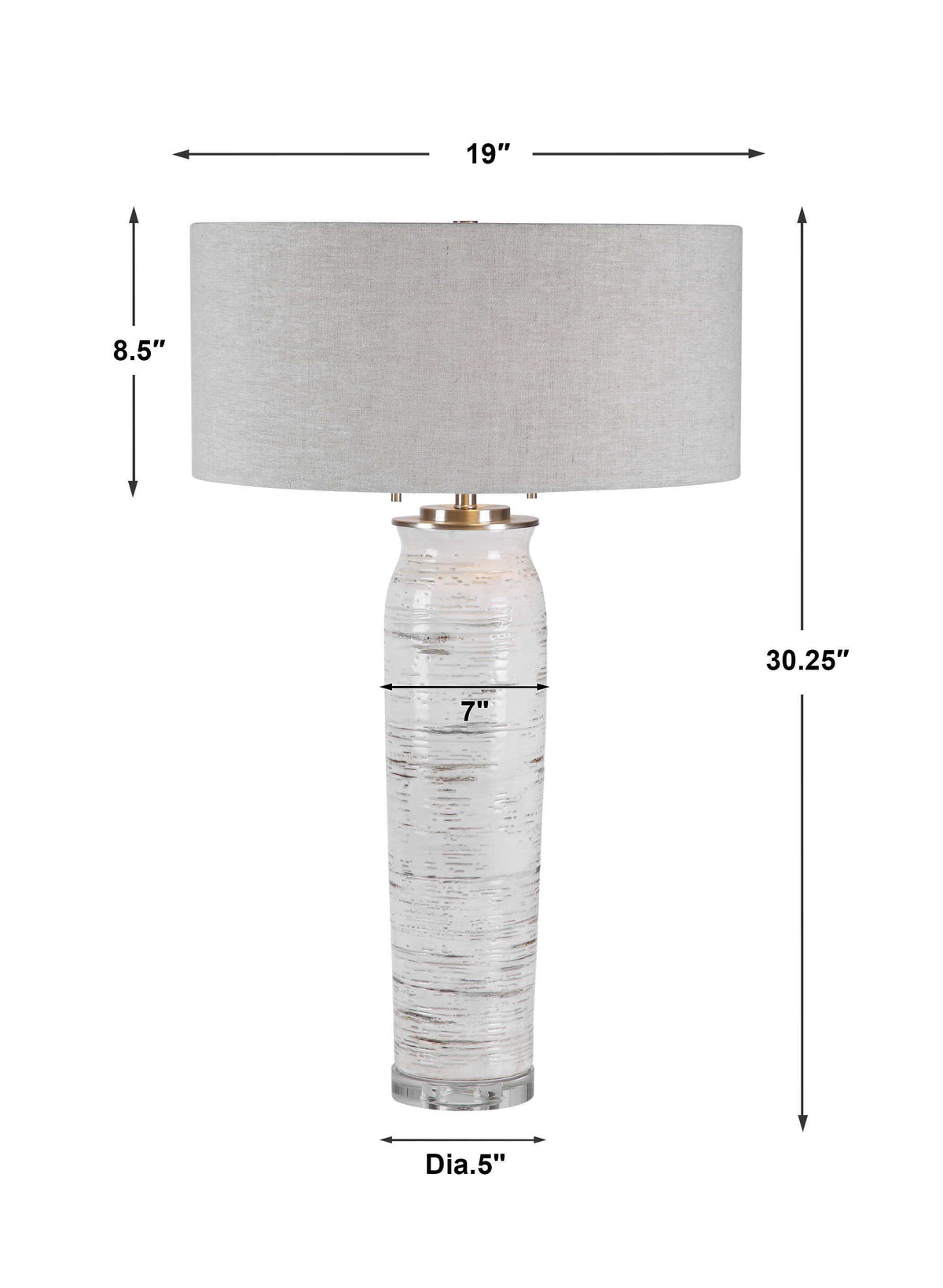 Lenta Table Lamp - White / Silver by Uttermost - View 9