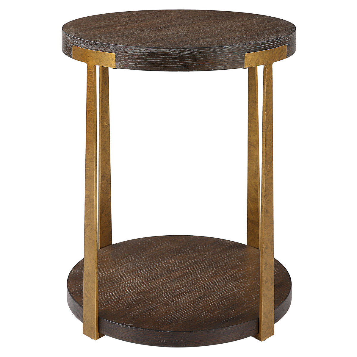 Palisade Round Wood Side Table - Dark Brown by Uttermost - View 1