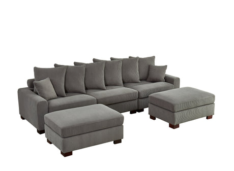 Modular Sectional Sofa,5 Seater Oversized Convertible L & U Shaped Couch, Corduroy Fabric - sold by Home Elegance USA